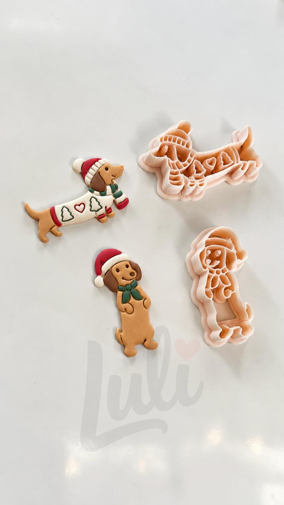 Christmas Pups Cutter: Festive Dog Shapes for Polymer Clay| Preppy Christmas