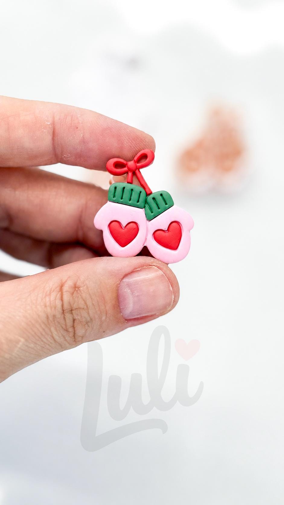 Winter Gloves Cutter: Bow Adorned Mitten Shapes for Polymer Clay| Preppy Christmas