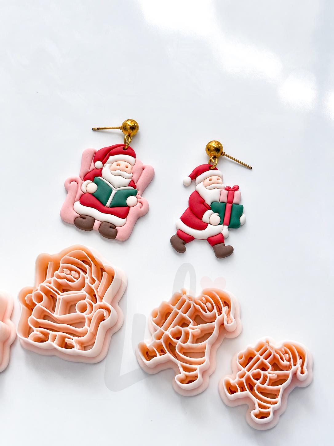 Santa Set Cutter: Gift Bearing Characters for Polymer Clay| Preppy Christmas