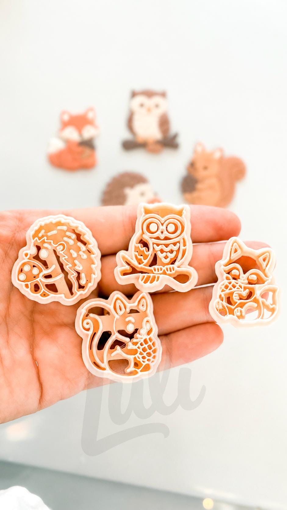 Fall Animals Cutter: Woodland Fox Hedgehog Owl Squirrel for Polymer Clay| Preppy Christmas