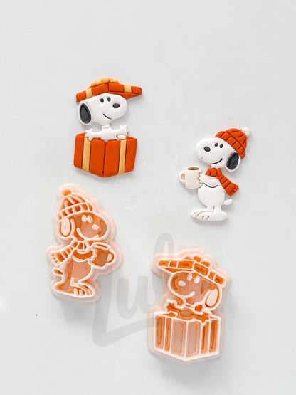 Charlie's Dog in Winter Cutter: Seasonal Puppy Shape for Polymer Clay| Preppy Christmas