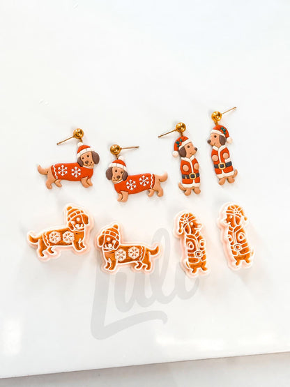 Winter Pups Cutter: Festive Dog Shapes for Polymer Clay| Preppy Christmas