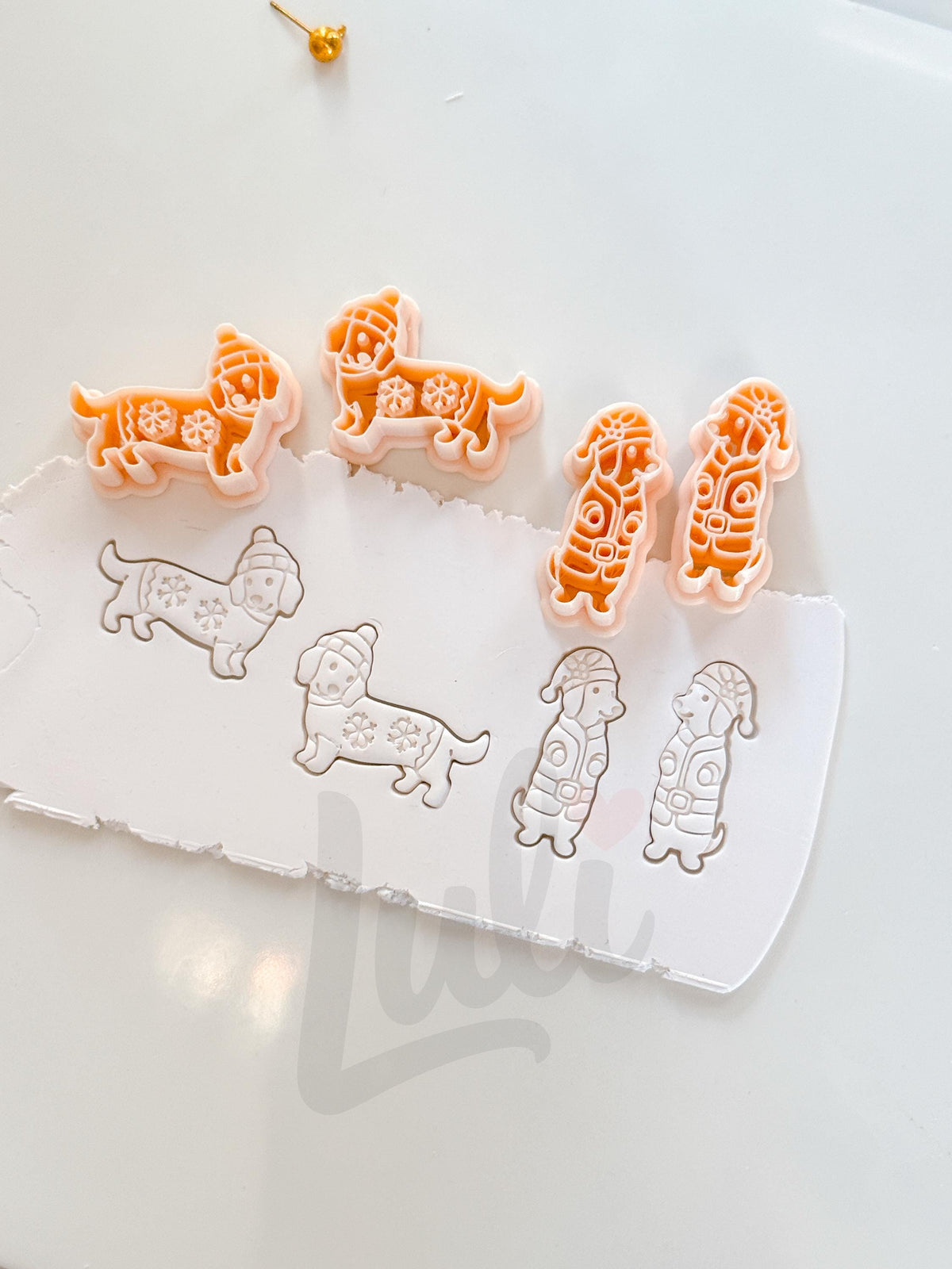Winter Pups Cutter: Festive Dog Shapes for Polymer Clay| Preppy Christmas