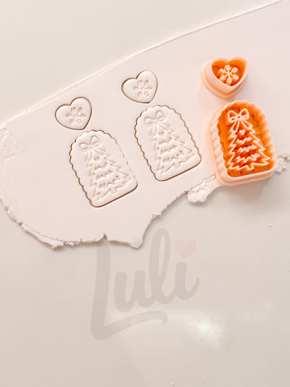 Scalloped Christmas Tree Cutter: Layered Holiday Shape for Polymer Clay| Preppy Christmas