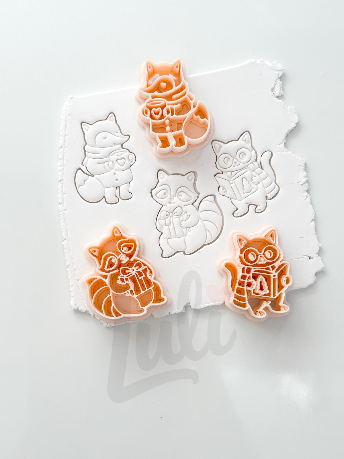 Whimsy Winter Friends Cutter: Fox and Raccoon Holiday Shapes for Polymer Clay| Preppy Christmas