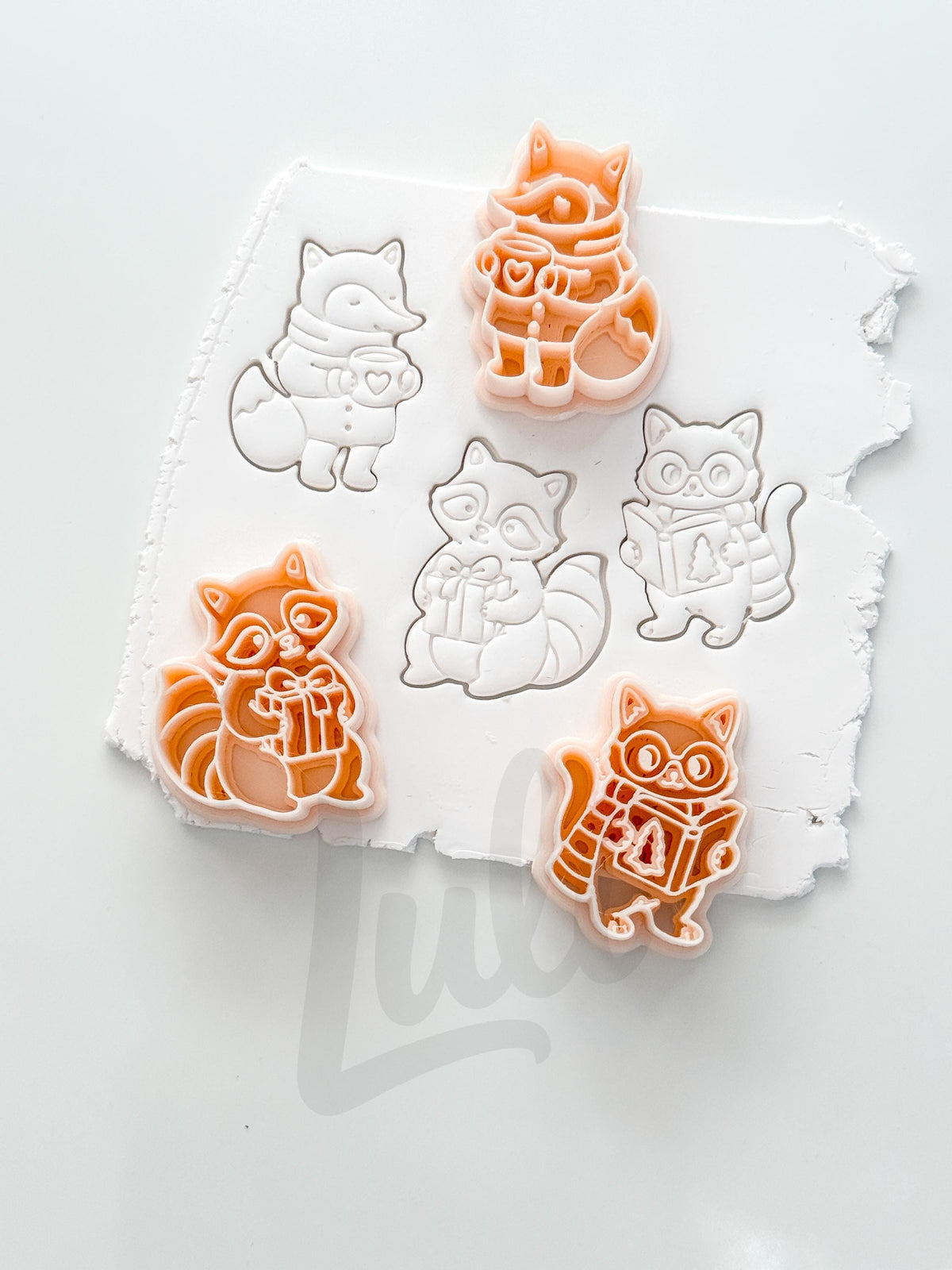Whimsy Winter Friends Cutter: Fox and Raccoon Holiday Shapes for Polymer Clay| Preppy Christmas