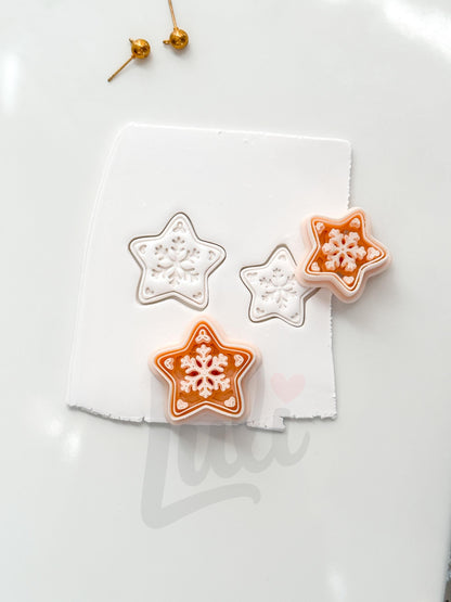 Christmas Cookie Star Cutter: Snowflake Motif for Polymer Clay| Preppy Christmas