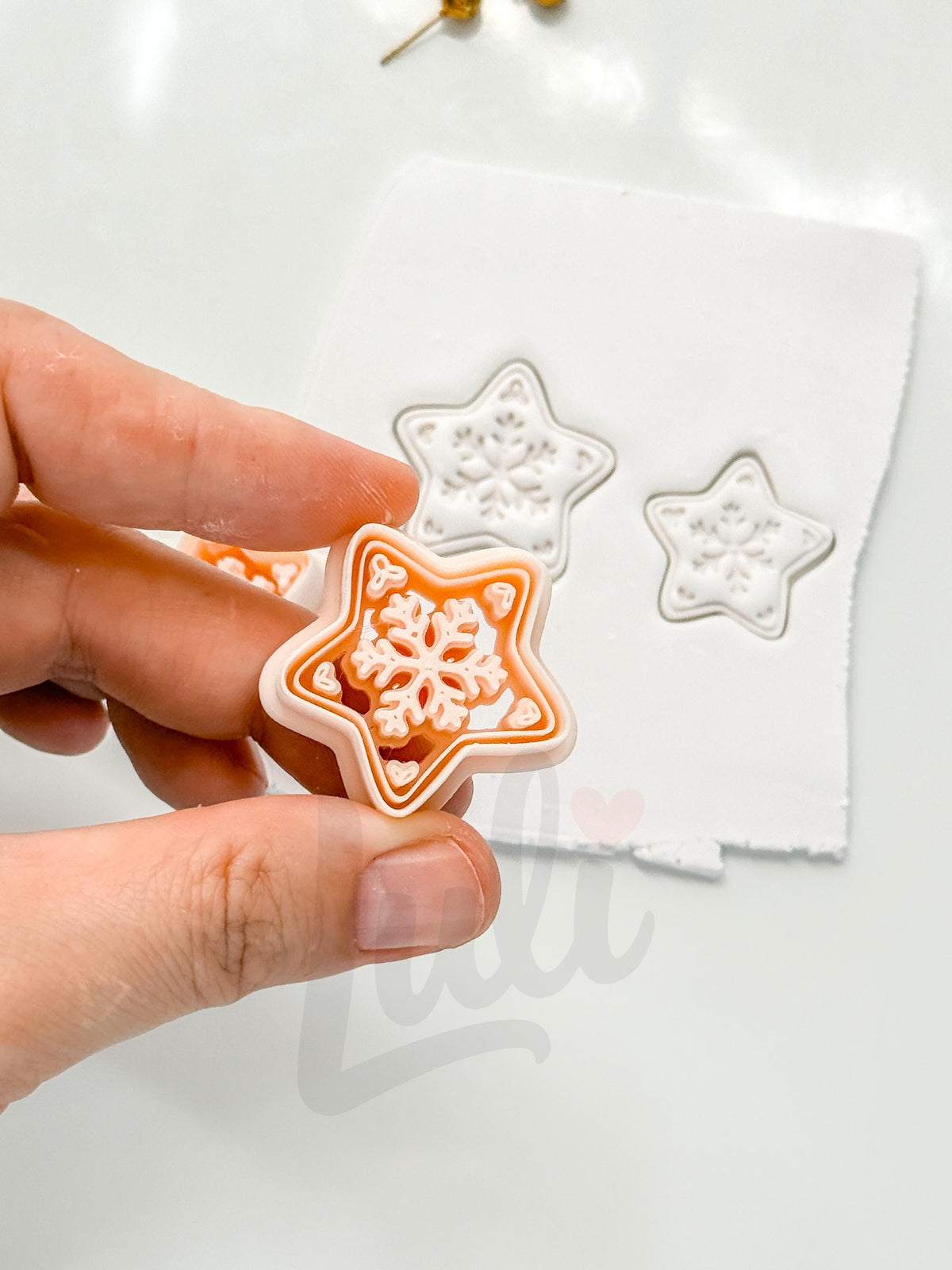 Christmas Cookie Star Cutter: Snowflake Motif for Polymer Clay| Preppy Christmas