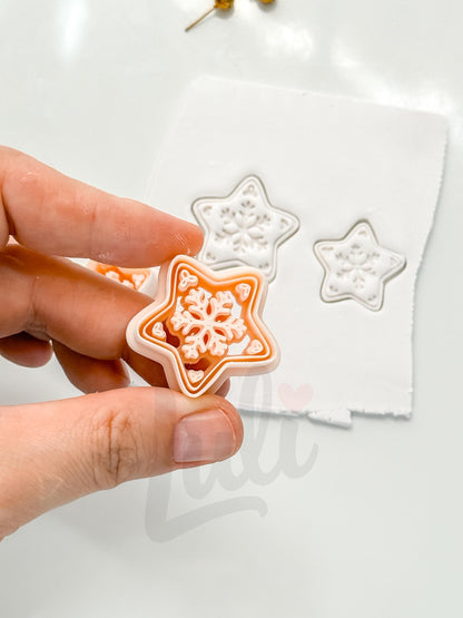 Christmas Cookie Star Cutter: Snowflake Motif for Polymer Clay| Preppy Christmas