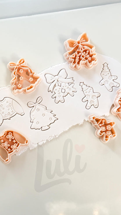 Preppy Christmas Cutter: Gingerbread Sweater Tree Set for Polymer Clay| Preppy Christmas