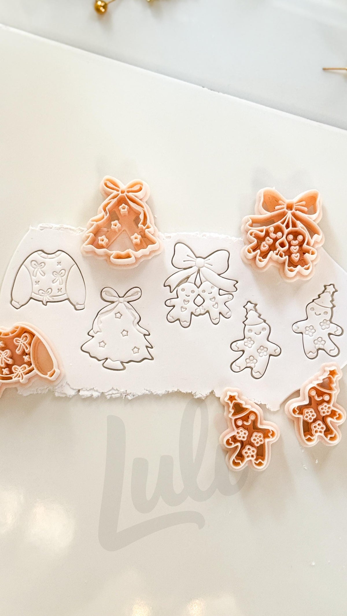 Preppy Christmas Cutter: Gingerbread Sweater Tree Set for Polymer Clay| Preppy Christmas