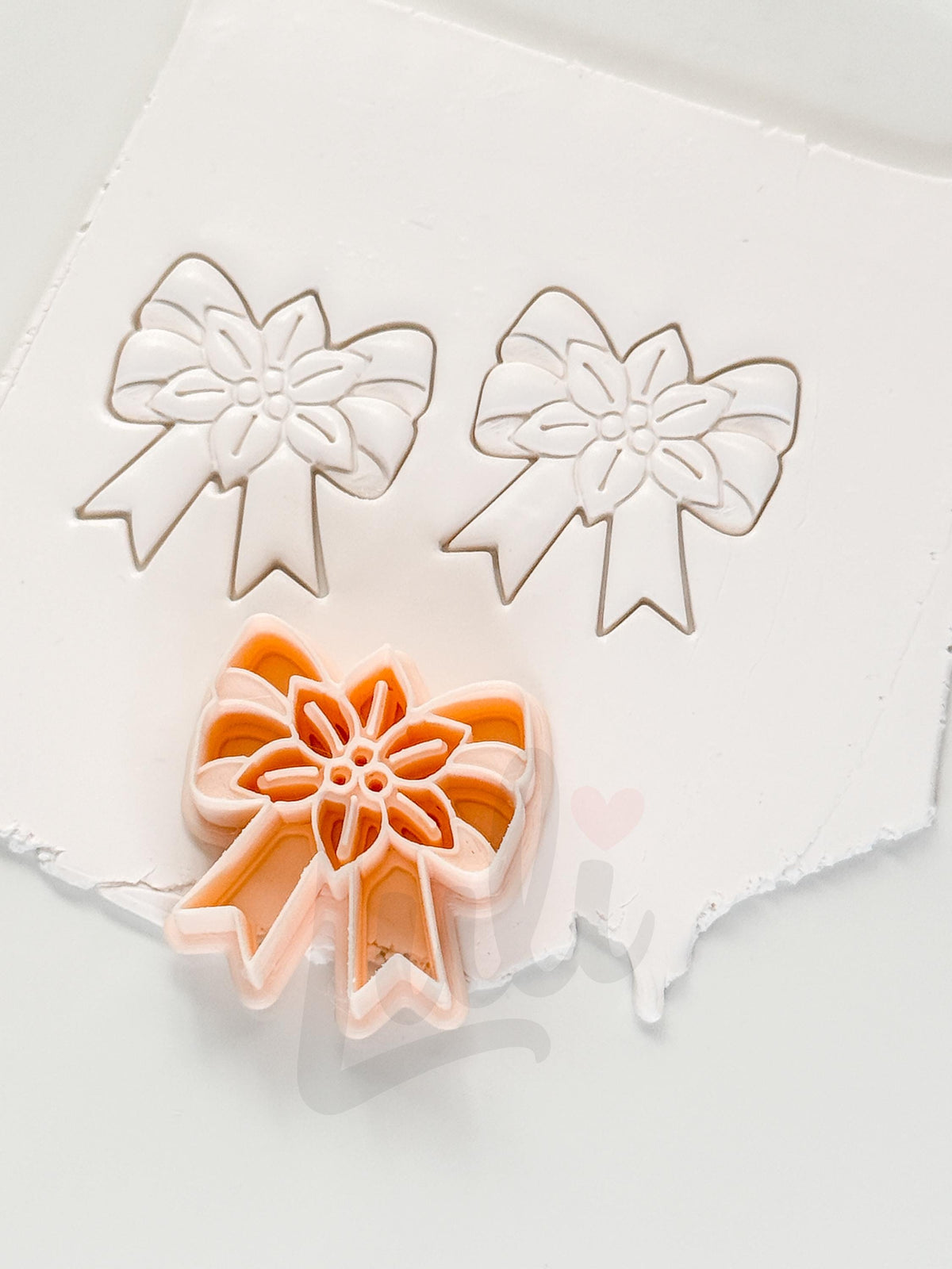 Poinsettia Bow Cutter: Floral Christmas Ribbon Shape for Polymer Clay| Preppy Christmas