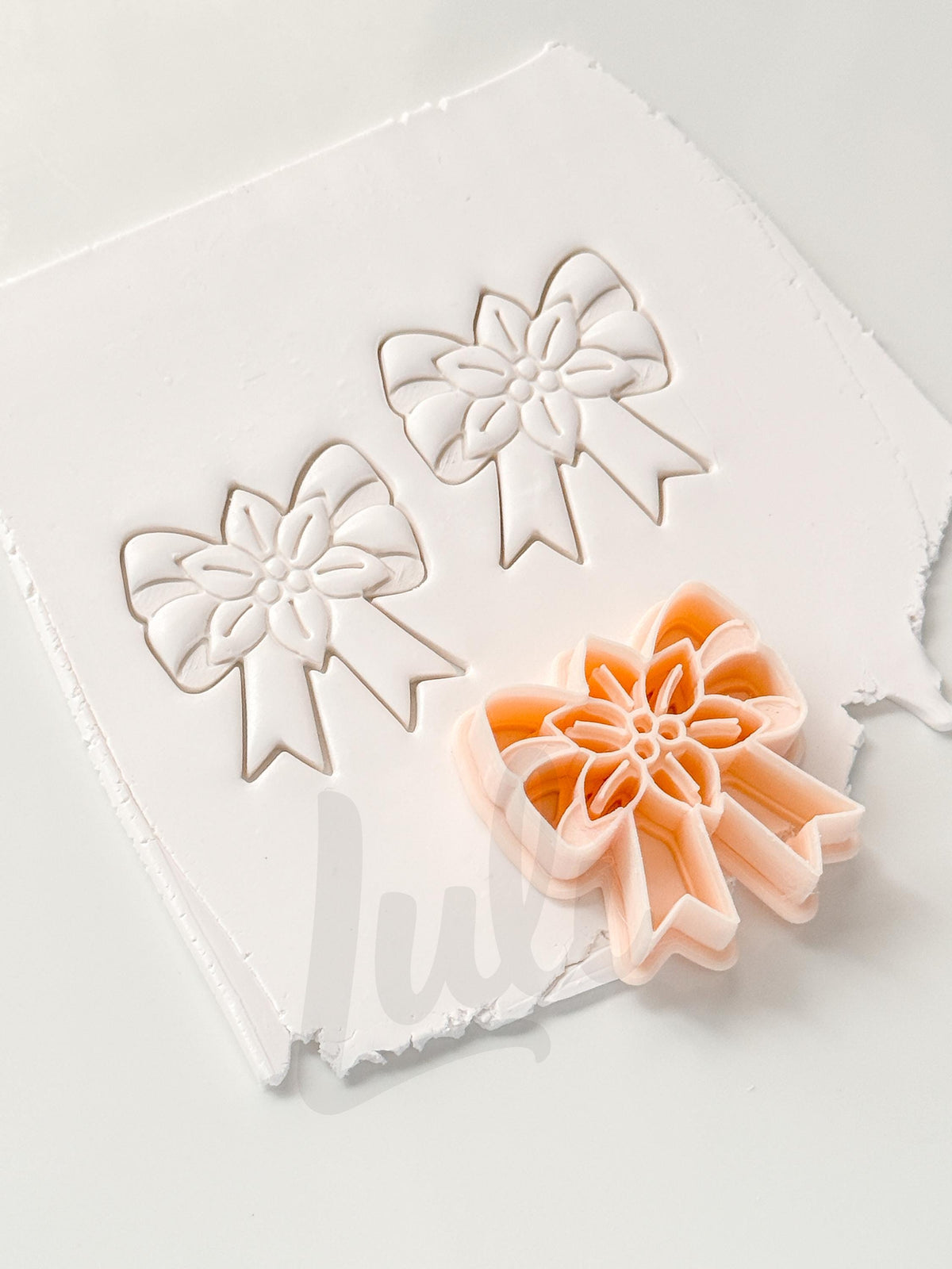 Poinsettia Bow Cutter: Floral Christmas Ribbon Shape for Polymer Clay| Preppy Christmas