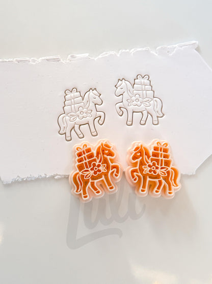 Santa Horse Cutter: Christmas Pony Design for Polymer Clay| Preppy Christmas