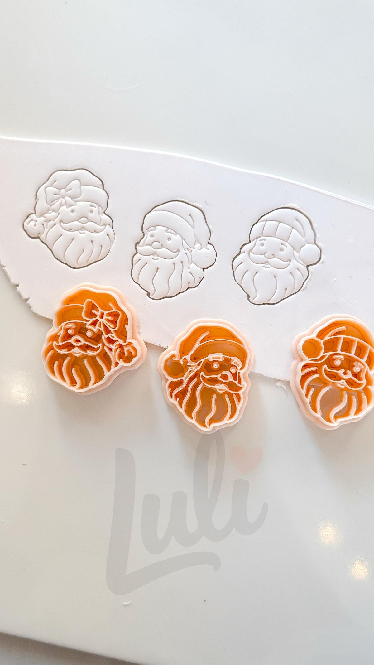 Preppy Santa Set Cutter: Festive Santa Portrait Shapes for Polymer Clay| Preppy Christmas