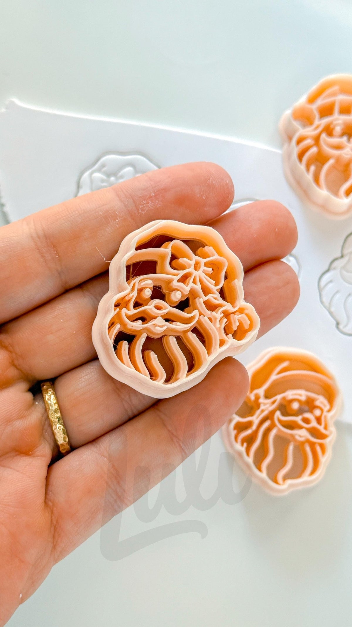 Preppy Santa Set Cutter: Festive Santa Portrait Shapes for Polymer Clay| Preppy Christmas