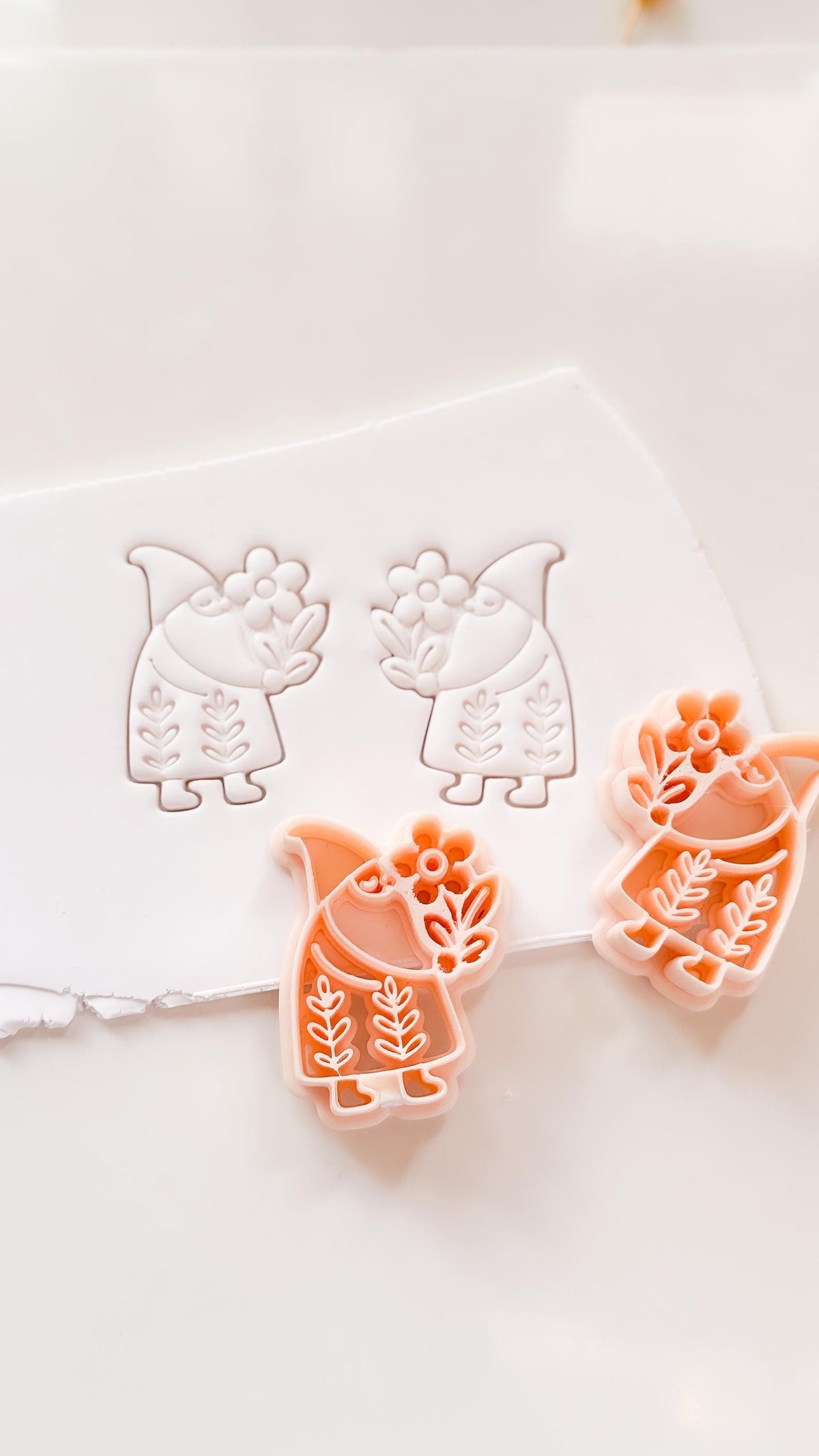 Whimsy Gnome Cutter: Floral Winter Character Shape for Polymer Clay| Preppy Christmas