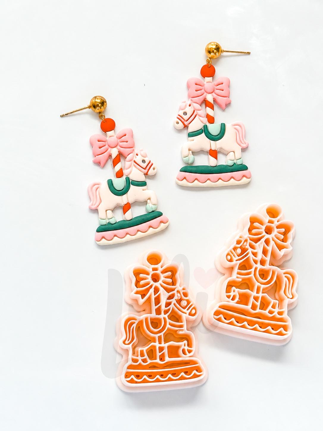 Christmas Carousel Horse Cutter: Festive Fairground Shape for Polymer Clay| Preppy Christmas