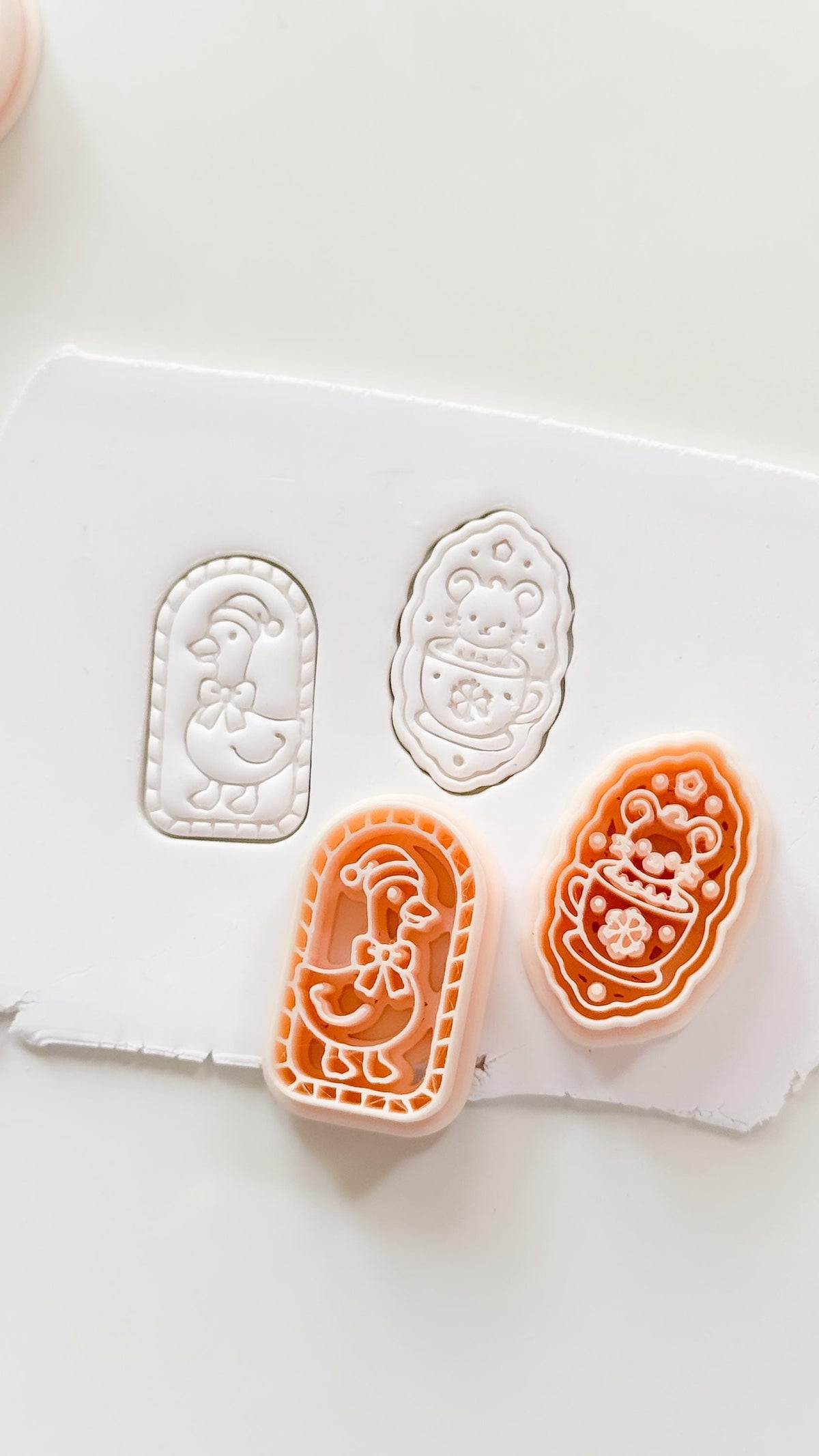 Christmas Duck and Mouse Cameo Cutter: Festive Animal Shapes for Polymer Clay| Preppy Christmas