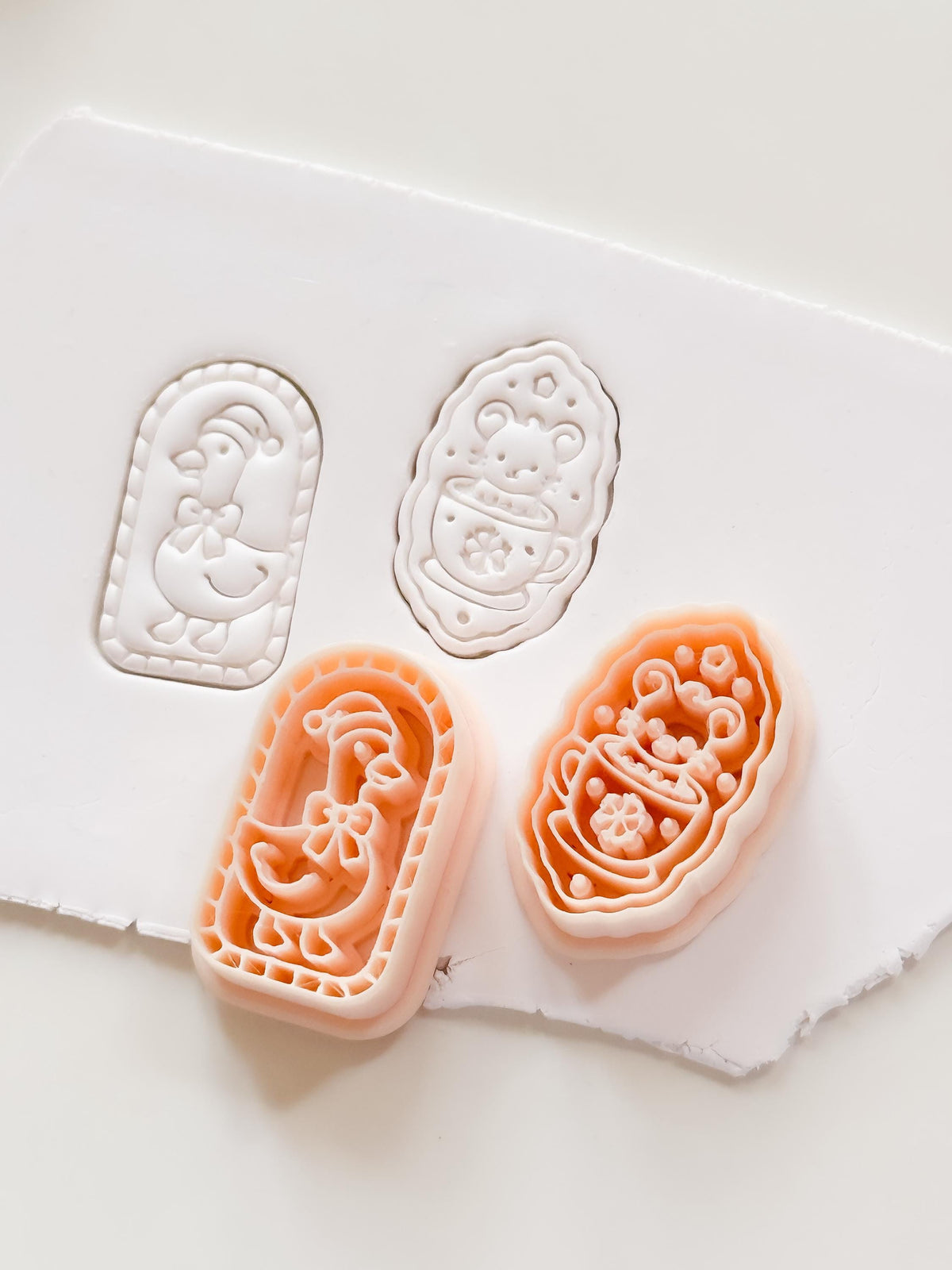 Christmas Duck and Mouse Cameo Cutter: Festive Animal Shapes for Polymer Clay| Preppy Christmas