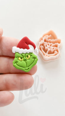 Grinch Cutter: Christmas Character Face for Polymer Clay| Preppy Christmas