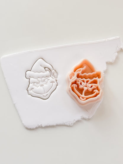 Grinch Cutter: Christmas Character Face for Polymer Clay| Preppy Christmas