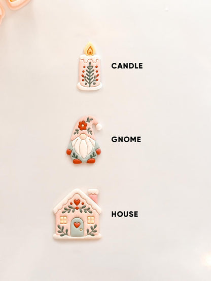 Winterfolk Cutter Set: Christmas Candle Gnome House Shapes for Polymer Clay| Preppy Christmas