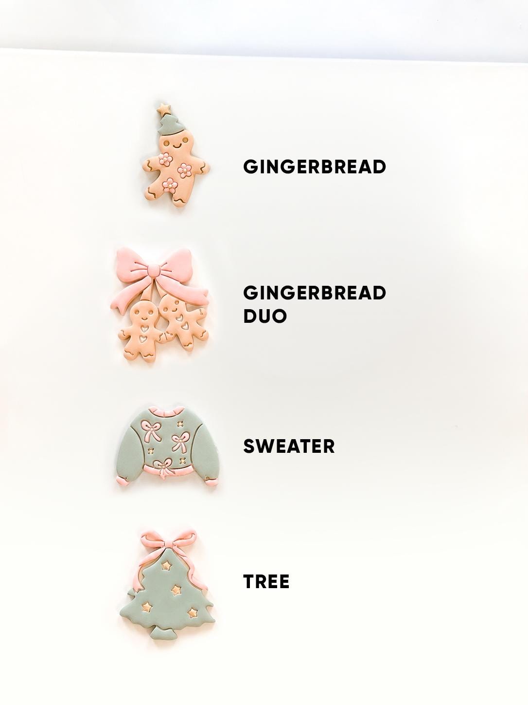 Preppy Christmas Cutter: Gingerbread Sweater Tree Set for Polymer Clay| Preppy Christmas