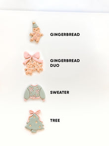 Preppy Christmas Cutter: Gingerbread Sweater Tree Set for Polymer Clay| Preppy Christmas