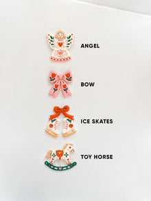 Merry Folk Cutters: Christmas Angel Bow Skates Horse for Polymer Clay| Preppy Christmas