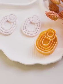 Boho Geometric Clay Cutter Set: Line Textured Earring Cutters