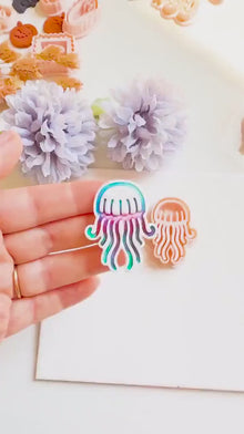 Jellyfish Polymer Clay Cutter: Ocean Earrings, Summer Sea Design (45mm