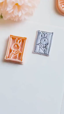 Rabbit Portrait Cutter, Polymer Clay Mold, Autumn Jewelry