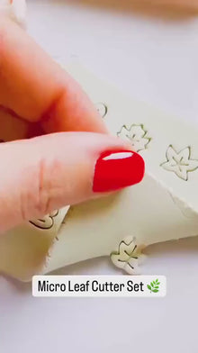 Mini Leaf Clay Earring Cutter Set  Includes 12 Micro Leaf Shapes + Storage Case