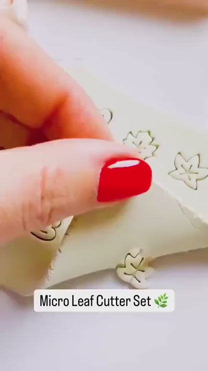 Mini Leaf Clay Earring Cutter Set  Includes 12 Micro Leaf Shapes + Storage Case