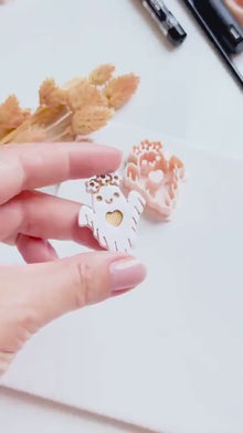Floral Ghost Cutter: Polymer Clay Mold, Halloween Jewelry (40mm Design 00913