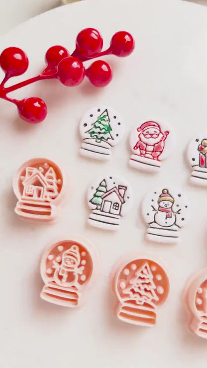 Snow Globe Clay Cutters – Christmas Polymer Clay Earring or Pendant Shapes